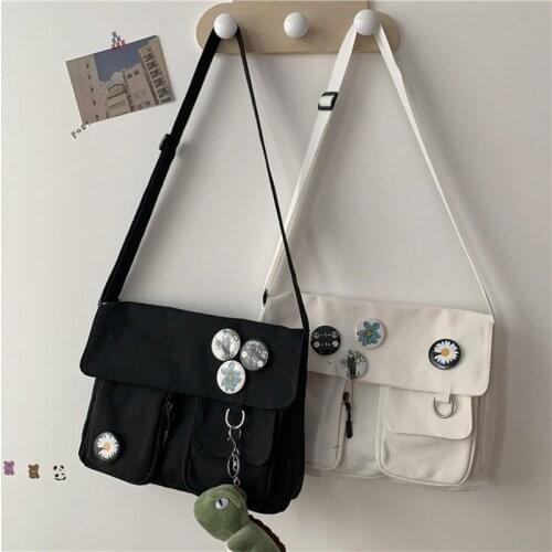 Japanese Street Diagonal Cross Bag Ladies Large Capacity Harajuku Shoulder Couple Bag Aesthetics Vintage Womens ​Messenger Bags