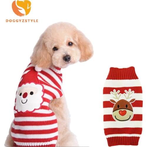 Winter Dog Sweater Vest Christmas Moose Knitting Crochet Cloth Jersey Cat Sweater Pet Clothes For Puppy Chihuahua Bulldog