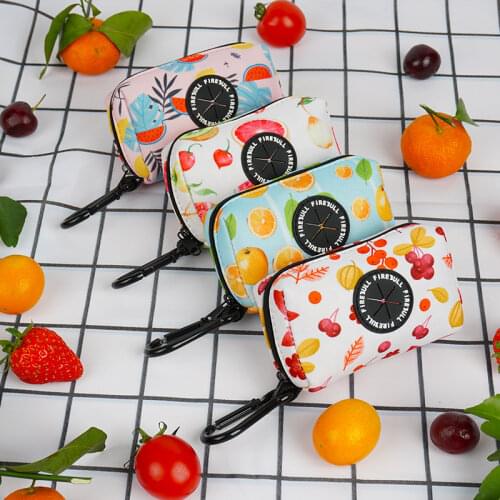1PC Pet Puppy Cat Pick Up Poop Bag Fruit Pattern Portable Dog Poop Waste Bag Holder Outdoor Supplies Garbage Bags Dog Bag