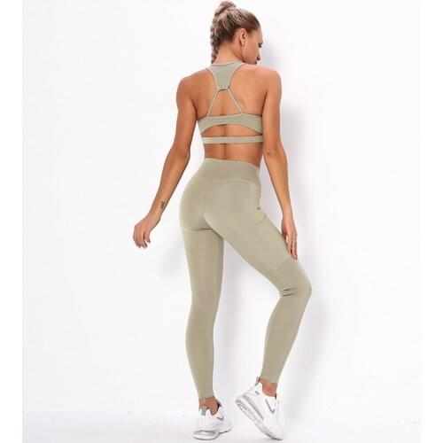 2PCS Womens Tracksuit High Elastic Crop Top Womens Suit Sweatshirt Breathable Tight Legging Seamless Sports Suit