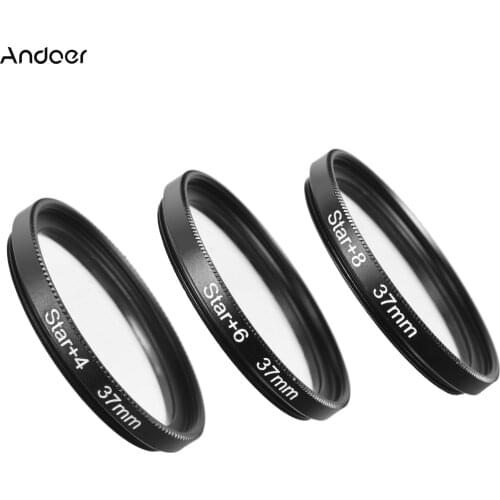 Andoer 37mm 4-Line 6-Line 8-Line Star Filters Lens Professional Phone Photography Filter Lens for Night Scene Photography