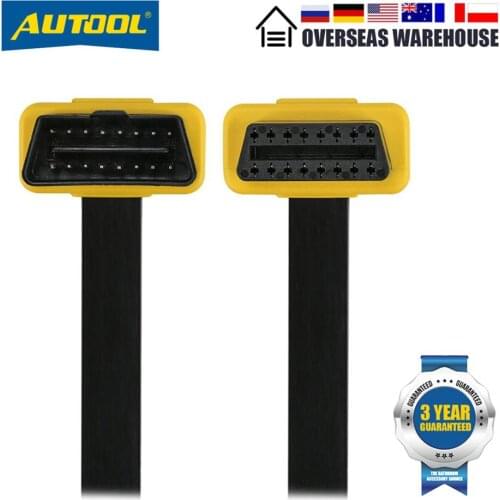 AUTOOL Car OBD Extension Wire OBD2 Extend Connector Cable 40cm Scanner 16Pin Male to Female Connector Cable for Auto