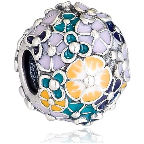 CKK Classic Flower Arrangement Bead Charm Sterling Silver 925 Charms Jewelry Original Beads For Bracelet Jewelry Making Bijoux