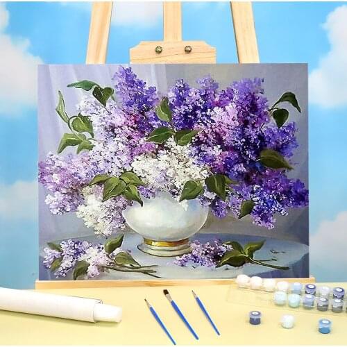 Flower Paint By Numbers Package Acrylic Paints 50*70 Canvas Painting Decorative Paintings For Adults For Drawing Art