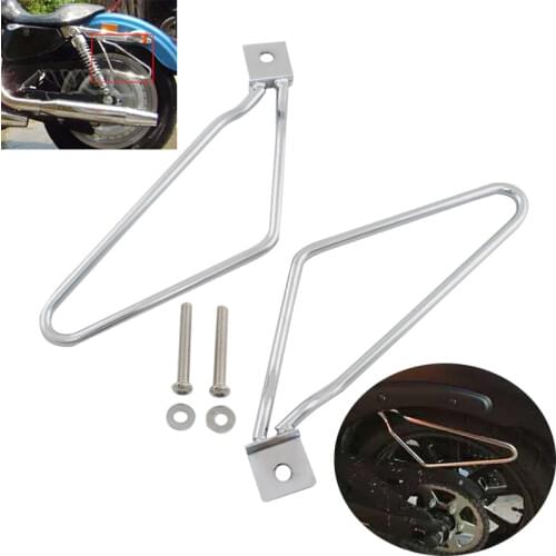 Motorcycle Saddlebag Bracket Holder Support Bar Guard Rail Chrome Accessories For Harley Sportster XL883 Dyna Softail Fat Bob