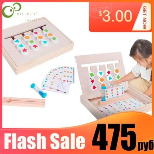 Children Wooden Toy Montessori Toy Colors Shapes Double Sided Matching Game Logical Reasoning Training Kids Educational Toys WYW