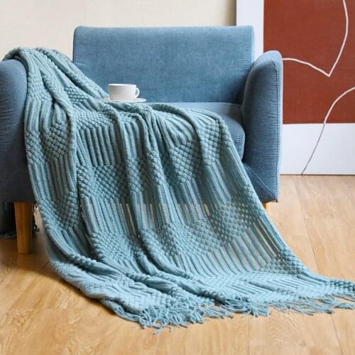 European Modern Simple Style Spring And Autumn Nap Decorative Sofa Blanket, Hotel Scarf, Bed Flag Tassel, Shawl