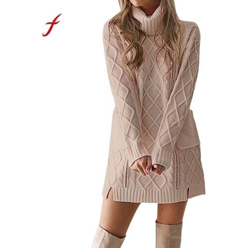 Модные вязаные платья Feitong China At AliExpress