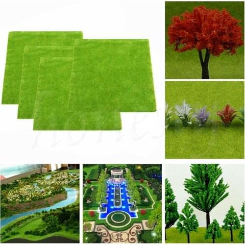 1pcs Model Train Layout Green Grass Mat 25x25cm HO Scale Scenery Turf Decor Random Color