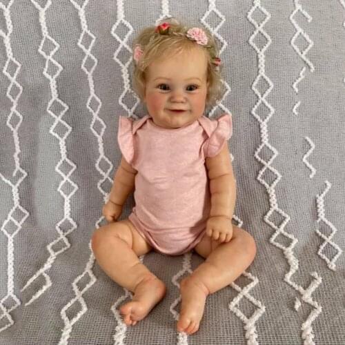 NPK 50CM Reborn Toddler Popular Maddie Cute Girl Doll with Rooted Blonde hair Soft Cuddle Body High Quality Handmade Doll
