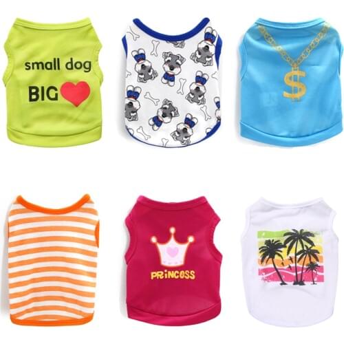 Summer Dog Vest Pet Clothes For Small Dog Clothes Cheap Puppy Pet Vest Shirt For Dogs Pets Clothing Chaihuahua Yorkshire Costume