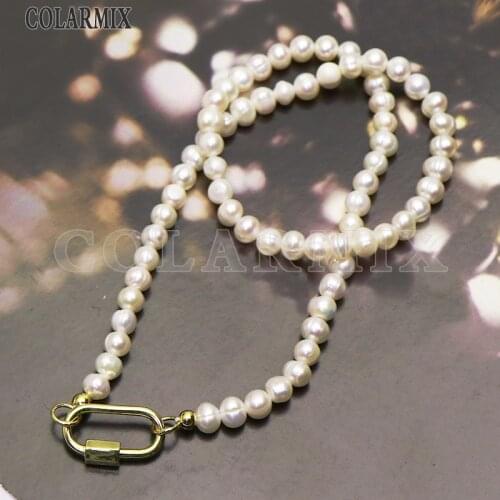 Fashion Handmade pearls necklace women necklace Natural pearls beaded necklace fashion jewelry chain9798