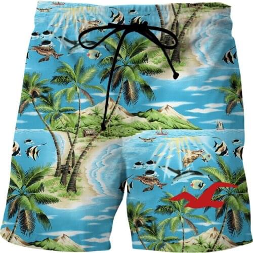 3D Island landscape print beach style mens Board Shorts 2021 new arrival casual shorts quick dry swimming trunks for men pants
