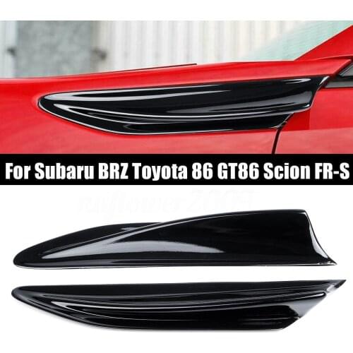 2pcs Side Fender Fin Vents Cover Trim For Subaru BRZ Toyota 86 GT86 Scion FR-S Glossy Black Real Carbon Fiber