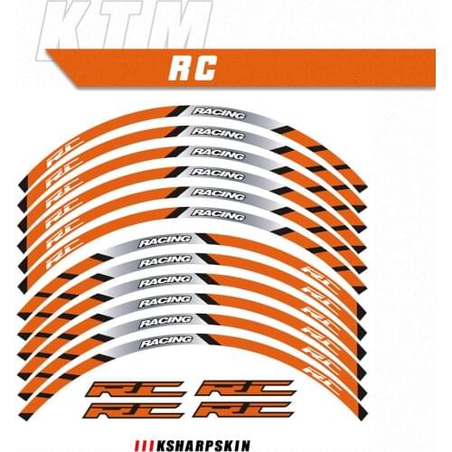 Motorcycle decal Outer wheel rim stickers tire film border reflective decals tire decoration sticker For KTM RC 200 390 250 125
