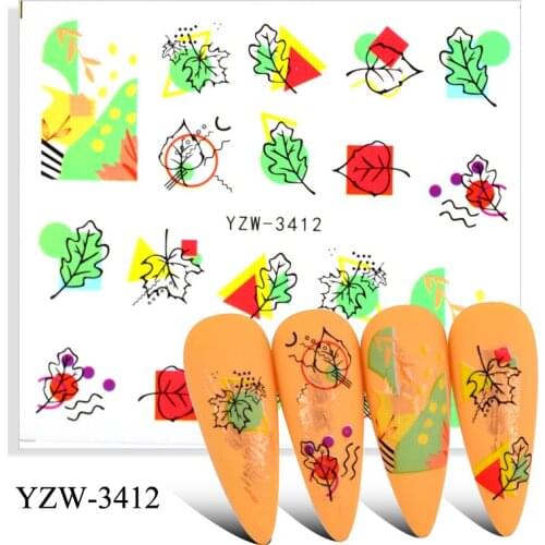 Nail Art Stickers Painted Leaf Floral Flamingo Abstract Lady Face Water Decals Manicure Decorations For Nails Summer Slider Foil
