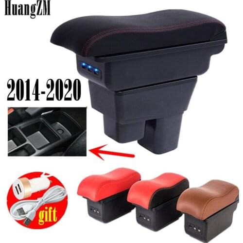 Arm Rest For Honda Fit Jazz 2014-2020 Hatchback Armrest Center Centre Console Storage Box with USB Charging 2015 2016 2017 2018