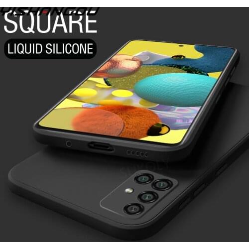 Luxury Soft Case For Samsung A50 A51 New Square Liquid Silicone Case Cover For Samsung Galaxy A21S A71 A51 A41 A31 A50 A20 Coque