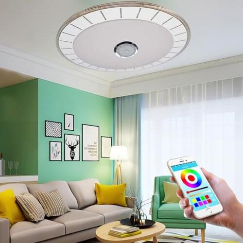 Modern Ultra-thin LED ceiling Lights RGB Dimmable Remote control +APP Bluetooth Music light bedroom lamps Smart ceiling lamps