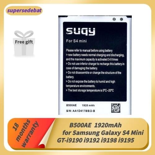 Supersedebat Rechargeable Battery for Samsung Galaxy S4 Mini GT-i9190 I9192 I9198 I9195 Bateria for Samsung S4 Mini Batterie