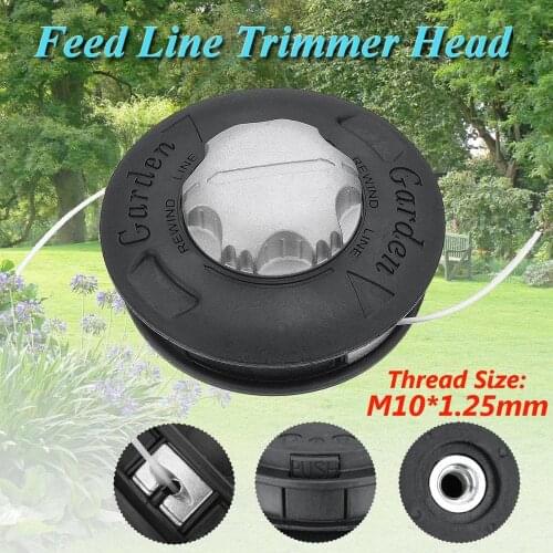Universal Grass Trimmer 2 Lines Cutter Head Thread M10 Aluminum Nylon Brush Mower Bump Spool Line String Saw Grass Brush Mower