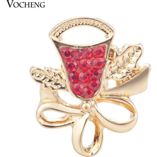 Vocheng Ginger Snap Jewelry 18mm 3 Colors Christmas Bell Crystal Buttons Vn-876