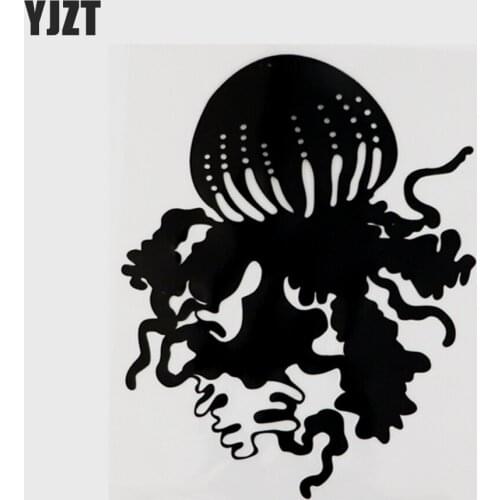 YJZT 13.6CM×16.8CM Personality Vinyl Car Stickers Dancing Ocean Jellyfish Decal 13D-1185