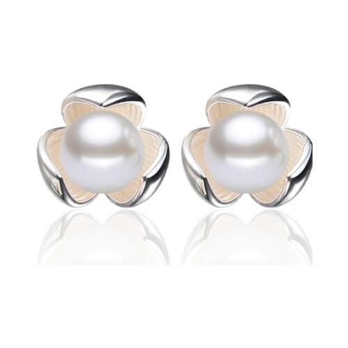 New Hot Fashion 925 Sterling Silver Clover pearl Earrings for Women Girls Gift Fashion Statement Jewelry