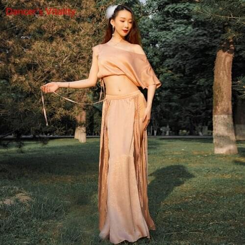 Belly Dance Female Strapless Tops Practice Clothing New Sexy Long Skirt Profession Performance Clothes Suit Spring