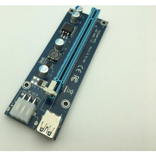 006C PC PCIe PCI-E PCI Express Riser Card 1x to 16x USB 3.0 Data Cable SATA to 6Pin IDE Molex Power Supply for BTC Miner Machine
