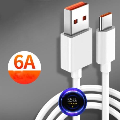Original 1/1.5/2M Xiaomi 6A Turbo Fast Charging Cable USB 3.1 Type C Cord For MI 11 10T 10 9 8 Pro Mix 4 3 Poco X3 NFC M3 C3 K40