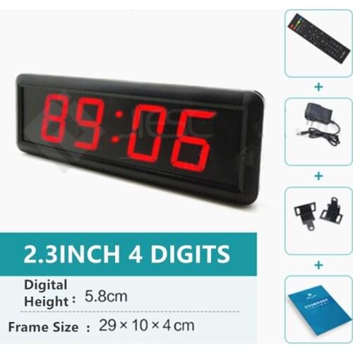 2.3 Inch Remote Control Countdown Timer Stopwatch Led Fitness Timer Fitness Training Gym Timer Sport Training Timer Wall Clock