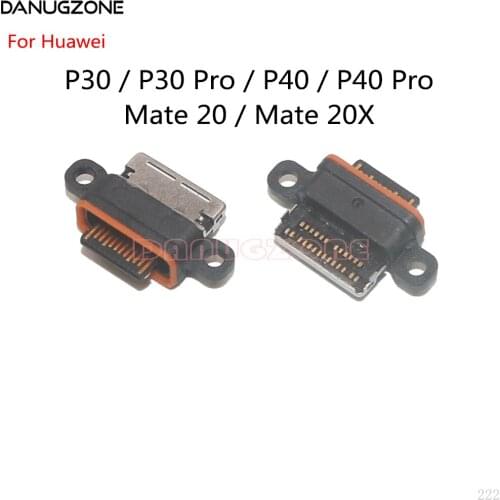 2PCS/Lot For Huawei P30 P40 / P30 Pro / P40 PRO / Mate 20 20X USB Charging Dock Charge Socket Port Jack Plug Connector