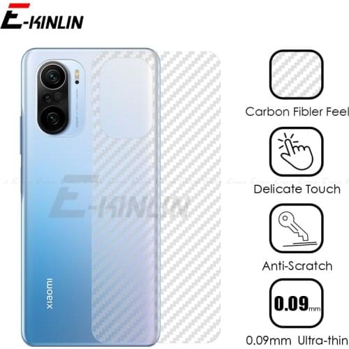 5pcs Clear Carbon Fiber Back Film For Xiaomi Mi 11i 11X 11 10i 10T 5G Note 10 Ultra 9T 9 8 Lite Pro SE Screen Protector