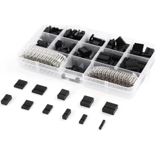 620pcs Dupont Connector 2.54mm, Dupont Cable Jumper Wire Pin Header Housing Kit, Male Crimp Pins+Female Pin Terminal Connector