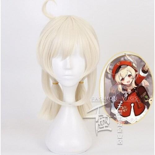 Anime Game Project Genshin Impact Klee Light Blonde Cosplay Wig Synthetic Hair Halloween Costume Party Wigs