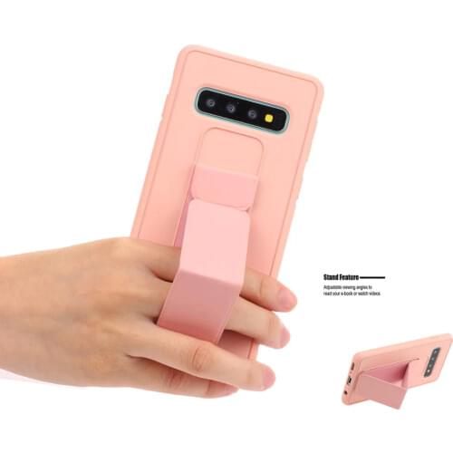 Candy colors Wrist Strap Hand Band Case For Samsung Galaxy S20 Ultra S10 S10 plus S20FE S10e Car Phone Holder Case Cover