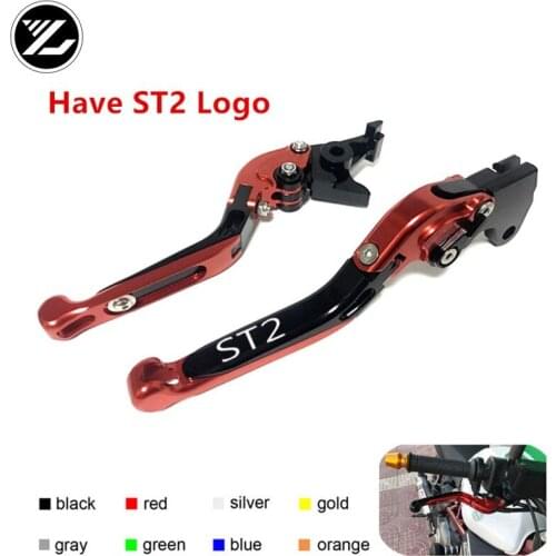 Have ST2 Logo For Ducati ST2 1998-2003 2000 2001 2002 Motorcycle Folding Extendable Brake Clutch Levers Motorbike Brakes