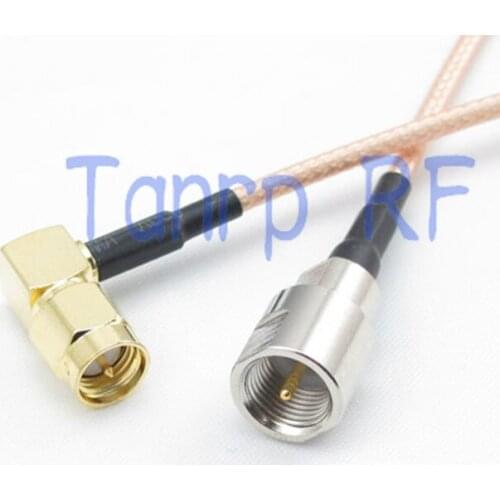15CM Pigtail coaxial jumper cable RG316 cord 6inch FME male plug to SMA male plug right angle RF adapter connector