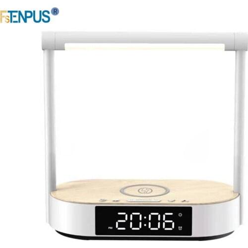 Creative Mobile Phone Wireless Charging Bedside Multifunctional Alarm Clock Table Lamp Bedside Clock Night Light