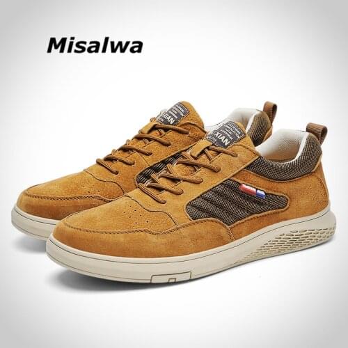 Misalwa Genuine Leather Pigskin Men Shoes Daily Breathable Men Loafers Sand Khaki Casual Soft Sneakers Men Comfortable Moccasins
