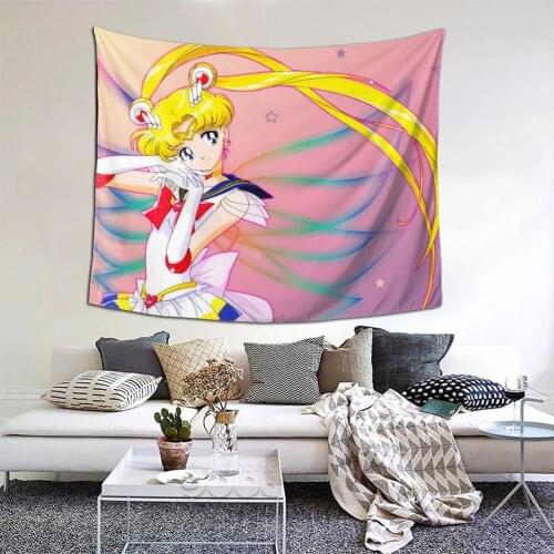Sailor Girl Tapestry Anime Cosplay Kawaii Tapestry Wall Bedspread aesthetic Home Decor For Living Room