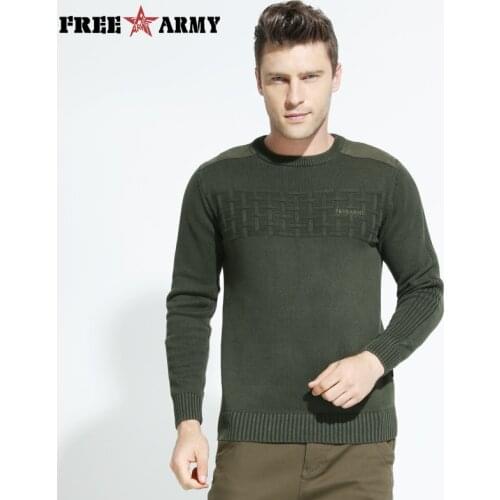 FreeArmy New Casual Mens Sweater O-Neck Slim Fit Knittwear Mens Sweaters Pullovers Homme Winter Thick Clothing M-3XL B003
