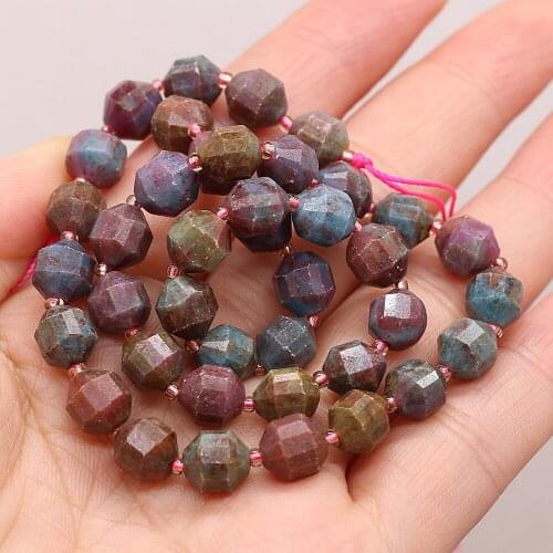 New Beaded Natural Stone 8mm Faceted Red Sapphire Spaced Loose Beads For Jewelry Making Charm DIY Bracelet Accessories Ms Gift