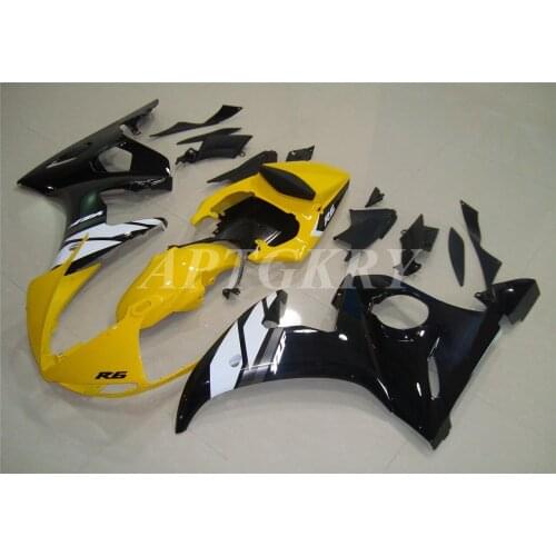 New ABS Plastic Shell Motorcycle Fairing Kits Fit For Yamaha YZF 600 R6 2003 2004 2005 R6 03 04 05 Custom Black Yellow