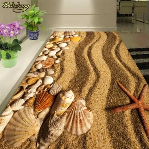 Beibehang Custom Photo Wallpaper Floor Painting Sticky Beach 3D Starfish Floor Painting papel de parede