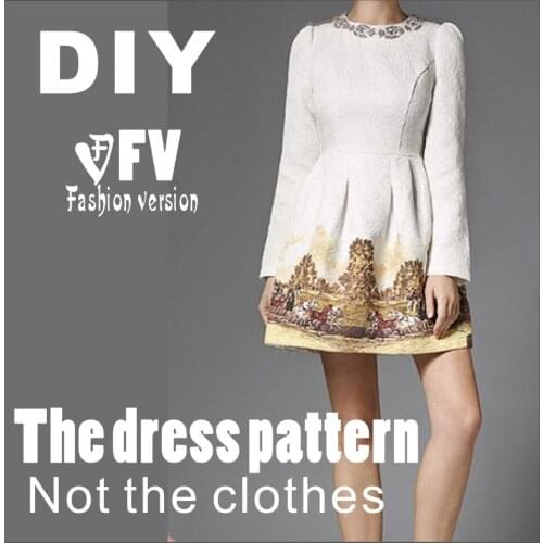 Clothing DIY The dress Dresses Sewing Pattern cutting drawing Womens Dress Sewing Template BLQ-96