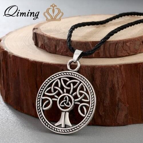 QIMING Swastika Amulet Slavic Necklace Nordic Viking Jewelry Women Ancient Slavic Symbol Talisman Pendant Jewelry Men Necklace