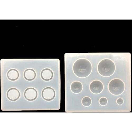 Silicone Resin Decorative Craft Mold DIY Ring Hemisphere Combination Type Epoxy Resin Molds Transparent for Jewelry Making 1pcs
