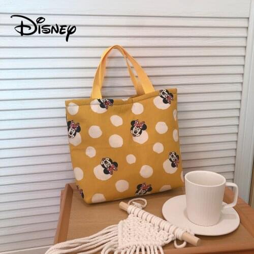 Disney Cartoon Mickey and Minne Cute Diagonal Shoulder Bag Portable Canvas Small School Bag High Capacity Mommy Bag New Handbag